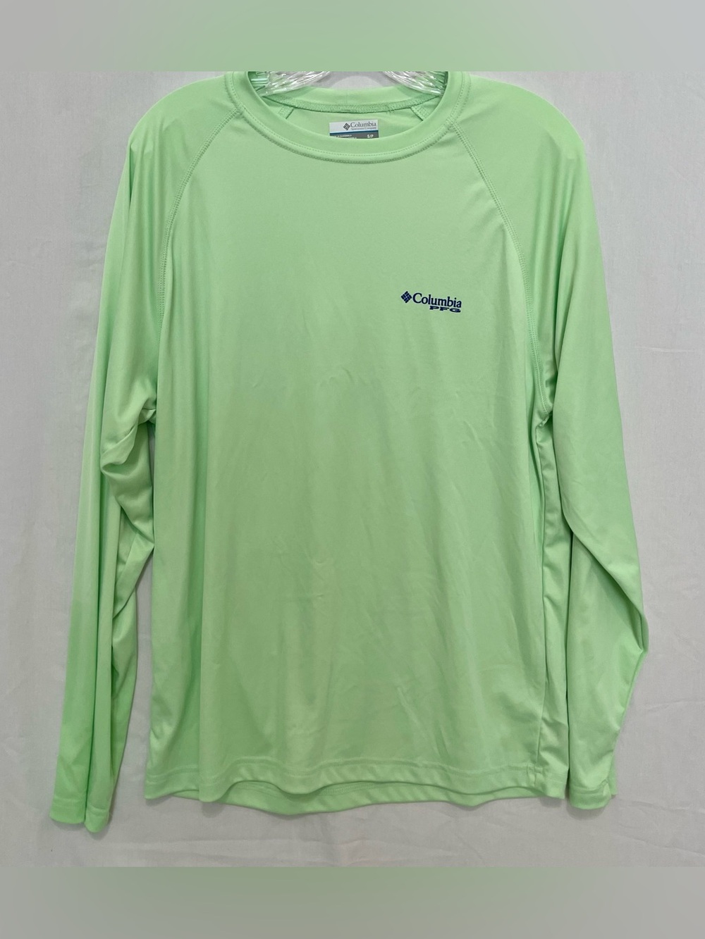 COLUMBIA Lime Green PFG Tackle Long Sleeves Lightweight Tee, Size 2XL fish